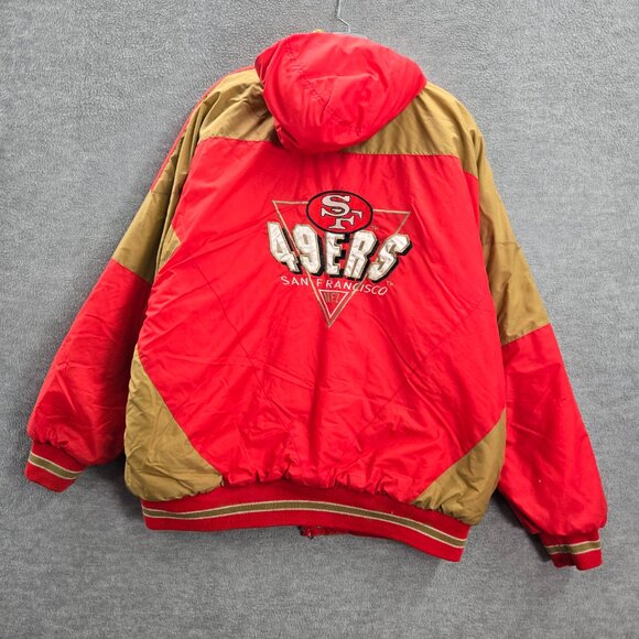 VINTAGE San Francisco 49ers Men Jacket Large Red Competitor Logo READ - Picture 13 of 16